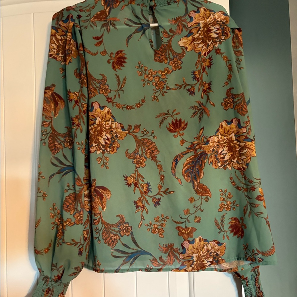 Floral Green Women's Top